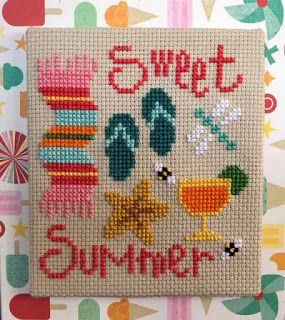 Lizzie*Kate Blog: Sweet Summer FREEBIE "Challenge" Update! Cross Stitch Tips, Summer Cross Stitch, Lizzie Kate, Cross Stitch Freebies, Holiday Cross Stitch, Cross Stitch Needles, Cross Stitch Heart, Cross Stitch Cards, Free Summer