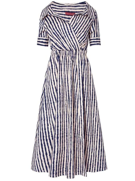 Stripes Cotton Dress, Ralph Lauren Striped Dress, Black And White Striped Dress Outfit, A Line Cotton Dress, A Line Dresses For Women, Black And White Striped Dress, Stripes Dress, Midi Dress White, Simple Kurta Designs