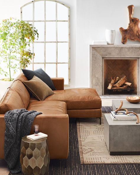 Pottery Barn on Instagram: “✨Design tip✨ Customize your furniture with 20+ leather options. Each one develops a rich, warm patina that only gets better with time, so…” Brown Leather Living Room Furniture, Double Rugs, Leather Couches Living Room, Leather Couches, Small Living Room Furniture, Leather Living Room Furniture, Leather Sofa Living Room, Warm Home Decor, Table Sofa