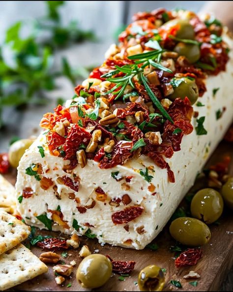 Festive Holiday Antipasto Cream Cheese, Holiday Antipasto Cream Cheese Log, Antipasto Cheese Log, Antipasto Italian Cheese Log, Christmas Cream Cheese Log, Cheese Log Recipes Holidays, Festive Antipasto Cream Cheese Log, Cream Cheese Log Appetizers, Christmas Cheese Log Recipes