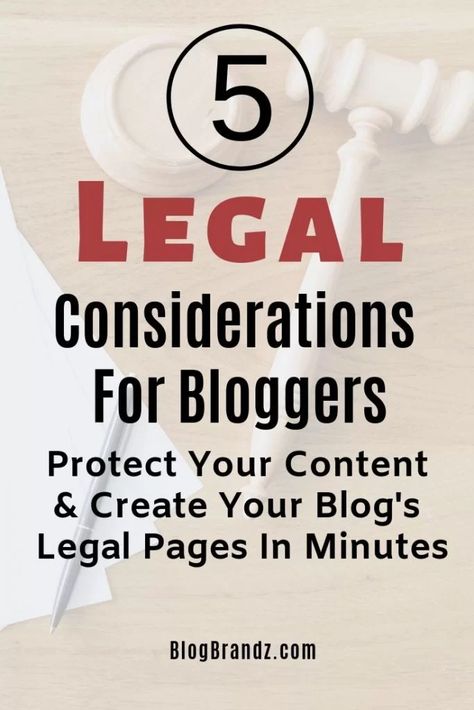 5 Legal Considerations For Bloggers: Protect Your Content And Create Your Blog's Legal Pages Legal Templates, Author Website, Beauty Soul, Physical Rehabilitation, Blogging Business, Writing Blog, Blogging Ideas, Website Tips, Blogger Lifestyle