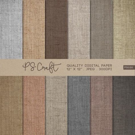 Craft Paper Digital Papers, "NATURAL LINEN Fabric" texture, Plain Digital Paper Pack Linen Fabric Texture, Tub Tray, Cabinet Detailing, Wooden Bath, Natural Linen Fabric, Fabric Textures, Boho Farmhouse, Burlap Fabric, Craft Paper