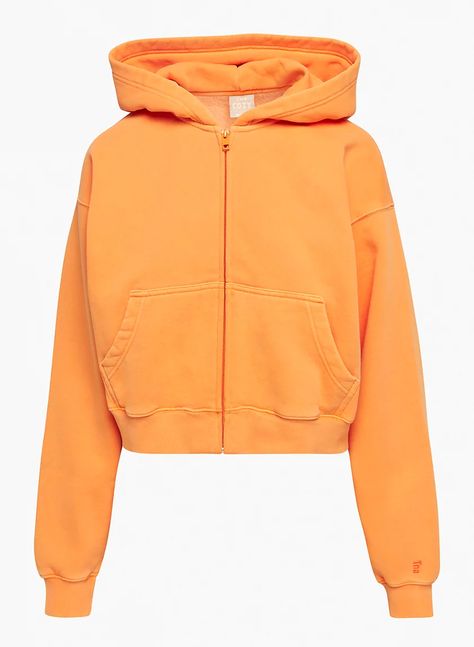 Tna Cozy Fleece Boyfriend Boxy Zip Hoodie - Gd Burnt Citrus Orange Pastel Hoodie, Aritzia Tna, Cropped Zip Up, Hoodie Fits, Parka Jacket, Zip Up, Zip Hoodie, Hoodies Womens, Zip Ups