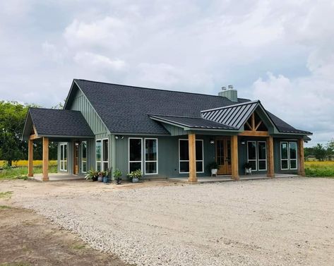 Barnodium Homes, Small Metal Building Homes, 40x60 Pole Barn, Wausau Homes, Barndominium With Shop, Building A Barndominium, Metal Building House Plans, Barndominium House, Metal House Plans