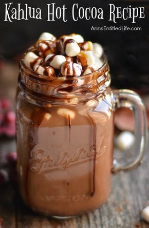 Ski Ideas, Creamy Hot Chocolate Recipe, Kahlua Recipes, Hot Chocolate Cocktail, Creamy Hot Chocolate, Boozy Hot Chocolate, Spiked Hot Chocolate, Potluck Ideas, Hot Cocoa Recipe