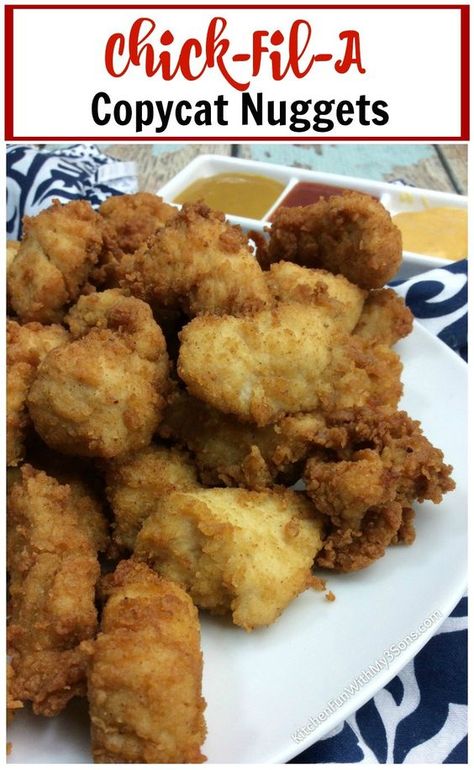 Simple Copycat Recipes To Make At Home - Canadian Budget Binder Chick Fil A Recipe Copycat, Chick Fil A Chicken Nuggets, Chick Fil A Recipe, Chick Fil A Nuggets, Copycat Chick Fil A, Eat More Chicken, Chicken Nugget Recipes, Nuggets Recipe, Copykat Recipes