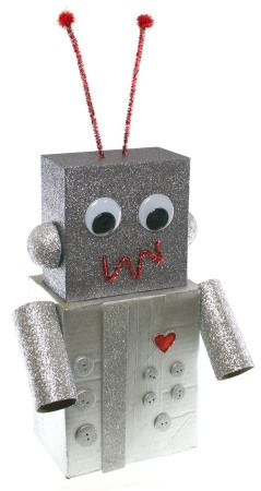 Robot Box, Valentines Robots, Robot Project, Box Robot, Kids Valentine Boxes, Robot Head, Robot Craft, Valentine Box Ideas, Space Crafts For Kids