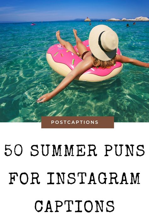 If you’re looking for some fun captions to post on your Instagram this season, look no further. We’ve collected the best summer puns for you to use. So go ahead and caption your summer pics with a smile – summer lovin’ never felt so good! Summer Puns Funny, Summer Puns, Lake Captions, Pool Captions, Fun Captions, Family Captions, Summer Captions, Beach Captions, Boat Humor