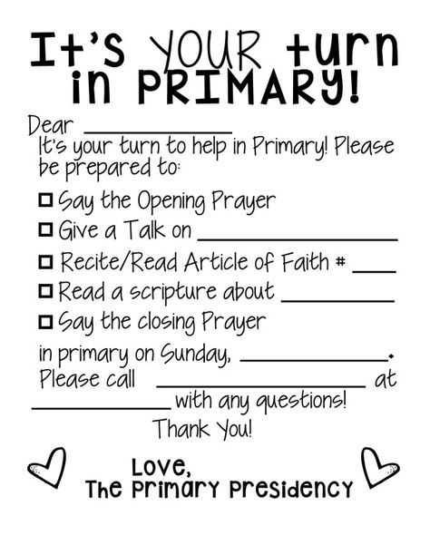 Opening Excercises Assignment Sheets Opening Exercises Primary, Primary Opening Exercises Template, Primary Lds Ideas, Lds Primary Presidency, Primary Secretary, Primary Activity, Primary Presidency, Closing Prayer, Visiting Teaching Handouts