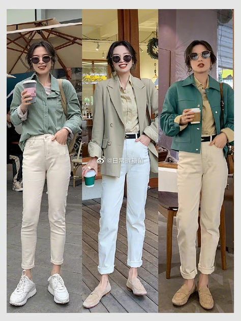 Japanese Fashion Business Casual, Ankle Chinos Outfit Women, Chino Pants Women Outfit Casual, Beige Chinos Women Outfit, Teacher's Outfits, Chinos Women Outfit, Colored Pants Outfits, High Waisted Pants Outfit, Chino Pants Women