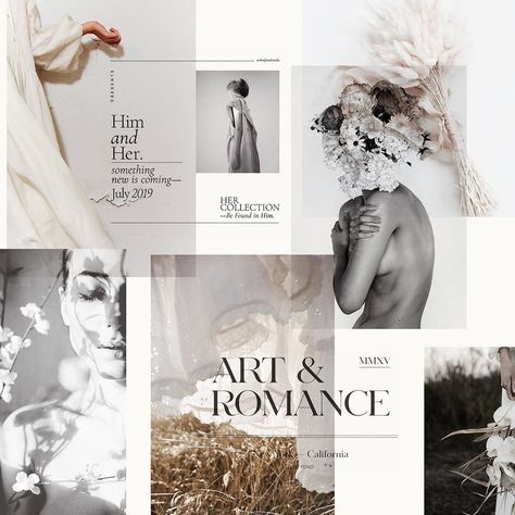 Interior Design + Products on Instagram: “#moodboardmonday taking on a romantic and feminine feel this week. ⠀ ⠀ We’ve always found it so amazing how a moodboard - be it for…” Romantic Template, Pantone Trends, Mood Board Template, Fashion Layout, Typography Layout, Fashion Graphic Design, Brand Fonts, Mood Board Inspiration, Web Inspiration