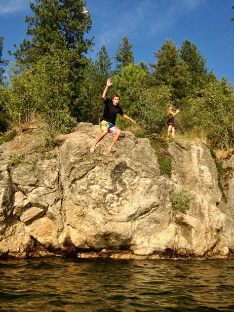 6 Ways Parents Can Help Keep Teens Safer. Encourage-well-regulated-risky-activities-for-teenagers-cliff-jumping-Coeur-d'Alene-Idaho Risky Activities, Being Proactive, Cliff Jumping, Born To Be Wild, Coeur D'alene, Sun Valley, Make A Difference, Wyoming, British Columbia