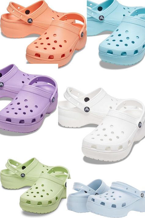 Pastel Crocs, 13th Birthday Gifts, Crocs Fashion, Cute Nike Shoes, Platform Clogs, Cute Nikes, Glow Up Tips, 13th Birthday, Pastel Colours