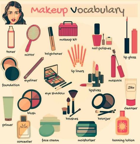 Makeup Vocabulary, Basic English Grammar Book, Study English Language, English Teaching Materials, English Grammar Book, All Things, English Language Learning Grammar, English Learning Spoken, English Vocab