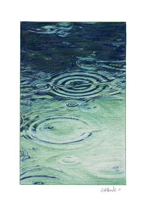 Original Art Pastel/Watercolor Drawing, measuring: 21.08W x 29.97H x 0.51D cm, by: Emilio Alberti (Italy). Styles: Fine Art, Figurative, Photorealism, Realism. Subject: Water. Keywords: Circles, Rain, Lake, Water, Drops. This Pastel/Watercolor Drawing is one of a kind and once sold will no longer be available to purchase. Buy art at Saatchi Art. Drawing Rain, Water Artwork, Water Illustration, Rain Art, Water Drawing, Lake Painting, Fine Art Drawing, Art Pastel, Pastel Watercolor