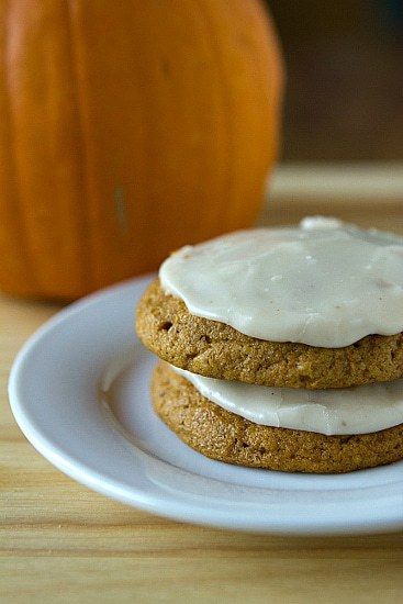 Pumpkin Cookies with Brown Butter Icing | Brown Eyed Baker Cookies With Brown Butter, Brown Butter Icing, Brown Eyed Baker, Cookies Pumpkin, I Am Baker, Butter Icing, Favorite Cookie Recipe, Browned Butter, Butter Frosting