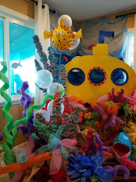 Scuba Birthday Party, Scuba Decorations, Diy Submarine, Submarine Party, Vbs Ocean Theme, Ocean Art Projects, Ocean Vbs, Scuba Vbs, Decor Marin