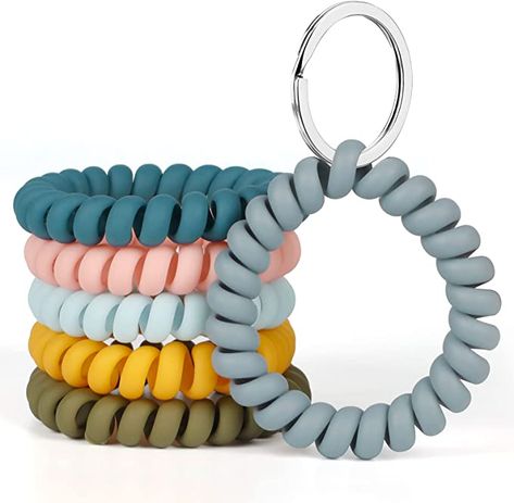 Amazon.com : Uniclife 6 PCS Wrist Keychain Flexible Spring Spiral Coil Key Holder with Silver Key Ring Stretchable Wristband Wristlet Bracelet Hair Tie for ID Badge Sauna Gym Pool and Outdoor Sports : Patio, Lawn & Garden Bracelet Hair Tie, Wrist Keychain, Gifts For Female Friends, Hair Tie Bracelet, Coil Bracelet, Aquarium Accessories, Silver Key, Key Accessories, Wristband Bracelet