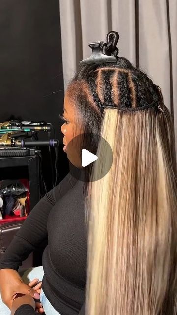 𝑳𝒖𝒄𝒌𝒊𝒏𝒉𝒂𝒊𝒓® Affordable& Beginner Lace Wig on Instagram: "If you’re worried about commiting to a permant color change, this video is for you 🤎 Virgin Human Hair Wigs, Closure, Bundles, Accessories CR: TK: norilovesyoux . . 🌎 🅲🅷🆁🅸🆂🆃🅼🅰🆂 🆂🅰🅻🅴 ✨1. 𝑨𝑳𝑳 𝑺𝑰𝑻𝑬 𝟐𝟎% 𝑶𝑭𝑭, 𝑪𝑶𝑫𝑬: 𝑿𝑴𝑨𝑺 ✨2. ʟɪᴍɪᴛ ǫᴜᴀɴᴛɪᴛʏ 𝟱𝟬% ᴏғғ 𝘄𝗶𝗴 ✨3. Free wig kits for every wig order . Website: https://www.luckinhair.com/ #Luckinhair —— #wigs #lacewig #lacefrontwigs #wigsforblackwomen #wigtutorial #wigsnatched #blackhairstyles #wigslayer #lacewigs #meltdown #meltedhairline #wiginstall #wiginstallation #wiglife #wigstyling #pixiecut #queenshairstylist #masterstylist #bodywavehair #straightwig #curlywig #bobwigs #silkpressqueen #blackgirlmagic #laceclosurewig #wigunits" Frontal And Bundles Hairstyles, Blonde Closure Quick Weave, Side Part With Blonde Streaks Weave, Black Weave With Blonde Highlights, Blonde Flip Over Weave, Blonde Buss Down Middle Part, Sew In Hairstyles Blonde, Kelis Hair Color, Black Woman Wig Hairstyles