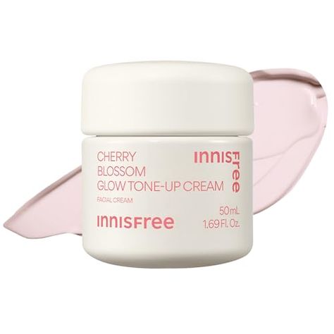 innisfree Cherry Blossom Glow Tone-Up Cream with Niacinamide for Bright, Even Skin Tone, Korean Skincare Gel Moisturizer for Face (Packaging May Vary) Innisfree Dewy Glow Jelly Cream, Cherry Blossom Innisfree, Innisfree Jeju Cherry Blossom Tone Up Cream, Jeju Cherry Blossom Innisfree, Cherry Blossom Skincare, Innisfree Cherry Blossom, Moisturizer For Face, Facial Cream, Gel Moisturizer