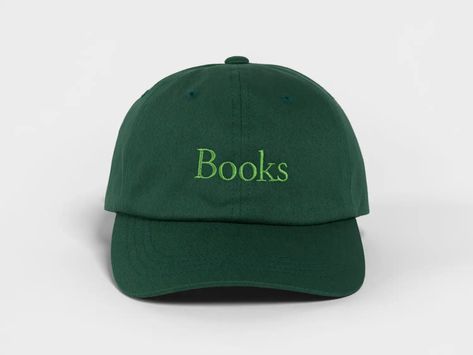 "Books" Baseball Cap, Green | Pacific Tee Design Print, Green Baseball Cap, New Product Development, Design Books, Book Tshirts, Funky Earrings, Digital Advertising, Hat Pins, Baseball Caps