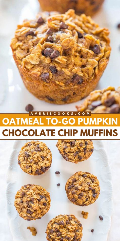 Try this pumpkin chocolate chip muffin recipe! Soft and chewy while being healthy, these baked oatmeal bites will become one of your favorite pumpkin breakfast ideas. So, enjoy some easy fall baking with this oatmeal to-go! Pumpkin Muffins With Oatmeal, Pumpkin Breakfast Ideas, Baked Oatmeal Bites, Healthy Pumpkin Oatmeal Muffins, Easy Fall Baking, Pumpkin Chocolate Chip Muffin Recipe, Baked Oatmeal Muffins, Pumpkin Oatmeal Muffins, Healthy Pumpkin Dessert