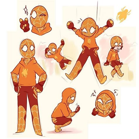 Yellow Spidersona, Cute Spiderman, Spiderman Into The Spiderverse, Web Warriors, Spiderman Oc, Spiderman Characters, Into The Spiderverse, Spider Drawing, Dik Dik