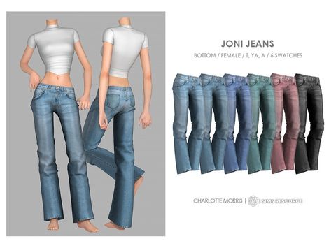 The Sims Resource - Joni Jeans Sims 4 Cc Pants Low Waist, Sims 4 Cc Low Waist Jeans Maxis Match, Sims 4 High Waisted Jeans, Sims 4 Bootcut Jeans, Sims 4 Y2k Jeans, Sims 4 Cc Clothes Female Jeans, Sims 4 Low Waist Jeans, Sims 4 Cc Clothes Sims Resource, Sims 4 Low Rise Jeans