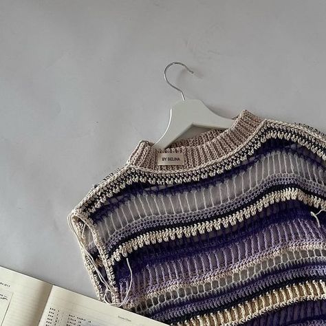 BY BELINA BELLWOOD on Instagram: "purple crochet sweater vest tutorial up now on my youtube yay!!🧞✨" Styling A Sweater Vest Crochet, Sweater Vest Crochet Tutorial, Purple Crochet Sweater, Crochet Sweater Vest Long Sleeve, Purple Crochet Ideas, Vest Crochet, Crochet Purple Sweater, Scrap Yarn Sweater, Purple Crochet Projects