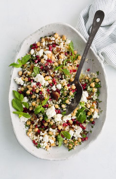 17-Minute Pearl Couscous Salad Pearl Cous Cous Salad Recipes, Coos Coos Salad, Couscous Feta Salad, Pearl Cous Cous Salad, Cuscus Salad, Pearl Couscous Recipes, Pearl Couscous Salad, Pearl Couscous, Couscous Recipes