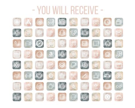 Boho App Icons, Icona Ios, Icon Package, App Icons Aesthetic, Flower App, Ios App Iphone, Aesthetic Boho, Apple Icon, Boho Wallpaper