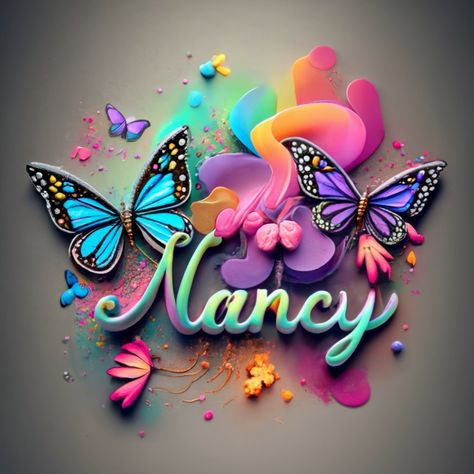 Ideogram Nancy Name, Trending Ideas, Neat Ideas, Colorful Butterflies, Pink And Purple, Butterflies, Paint, Purple, Pink