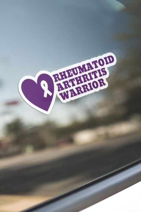 Rheumatoid Arthritis Warrior Decal, Spoonie Support, RA Warrior Decal, Rheumatoid Arthritis Rheumatoid Quotes Funny, Rheumatoid Quotes, Rheumatoid Warrior Tattoo, Best Foods For Rheumatoid, Rheumatoid Flare Up Symptoms, Rheumatoid Awareness Day, Rheumatoid Flare Up, Awareness Tattoo, Inspirational Stickers