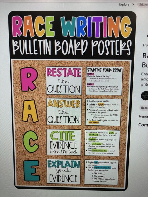 Race Writing Bulletin Board, 4th Grade Writing Bulletin Boards, Race Strategy Bulletin Board, 5th Grade Reading Bulletin Board Ideas, Race Bulletin Board Ideas, Races Writing Strategy Bulletin Board, 5th Grade Ela Bulletin Boards, Writing Bulletin Boards Elementary, Race Bulletin Board