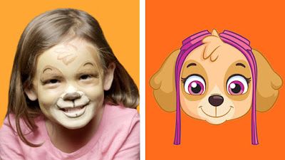 NickALive!: Learn How To Look Like Rubble And Skye From "PAW Patrol" This Halloween Sky Paw Patrol Costume, Paw Patrol Face Paint, Paw Patrol Ideas, Baby Boy Halloween Costumes, Skye Paw Patrol Costume, Paw Patrol Halloween Costume, Skye Costume, Paw Patrol Skye Birthday, Sky Paw Patrol