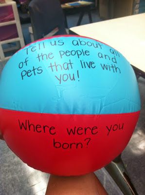 Beach Ball Question Game - Teaching in Paradise Nursing Home Activities, First Day Activities, Elderly Activities, Activity Director, First Day Of School Activities, Senior Activities, Meet The Teacher, Beginning Of The School Year, Work Activities