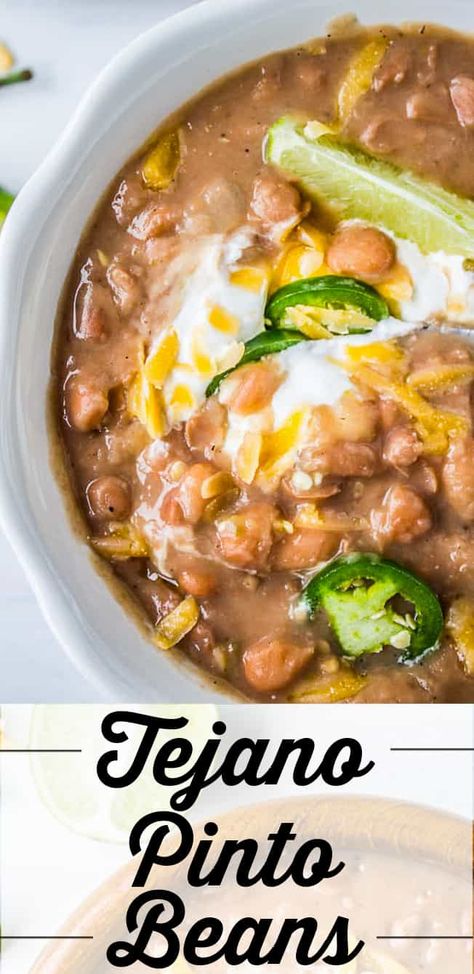 Beans Slow Cooker, Stovetop Recipes, Beans Recipe Crockpot, Pinto Beans Recipe, Mexican Pinto Beans, Slow Cooker Pork Tacos, Pinto Bean Soup, Pinto Bean Recipes, The Food Charlatan