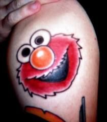 elmo Elmo Tattoo, Elm Street Tattoo, Pictures Of Tattoos, Horrible Tattoos, Whimsical Tattoos, Tribute Tattoos, Own Tattoo, Elmo Sesame Street, Street Tattoo