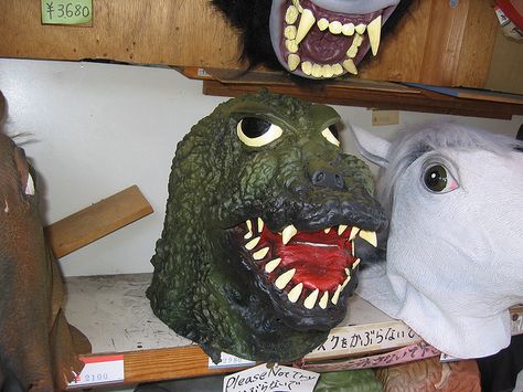 Godzilla mask | Flickr - Photo Sharing! Godzilla Mask, Diy Mask, Godzilla, Costume Design, Parrot, Photo Sharing, Mask, Sculpture, Animals