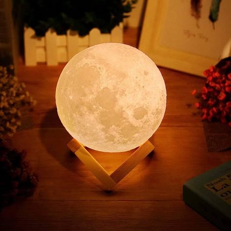 Uten 3D Moon Lamp, LED Moon Night Light, Smart Bedside Table Lamp, USB Rechargable, Touch Control, Dimmable Color Changing LED Baby Bedside Lamp, Bedroom, Camping (Yellow,Warm White) : Amazon.co.uk: Lighting Styl Shabby Chic, Modern Desk Lamp, Baby Night Light, Luna Moon, Moon Lamp, Mini Moon, Lampe Decoration, Book Lights, Moon Night