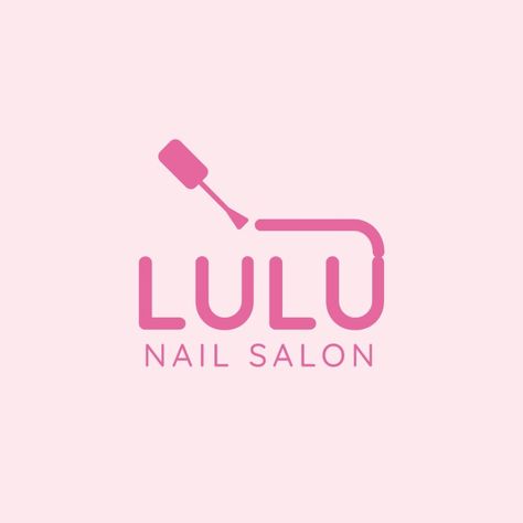 Simple Pastel Lulu Nail Salon Logo Logo Design For Nail Salon, Nail Studio Logo Design, Nail Salon Logo Ideas, Nail Logo Ideas Graphic Design, Nail Artist Logo Design Ideas, Nails Logo Ideas, Nail Name Logo, Nail Salon Logo Design Ideas, Graphic Design Nails