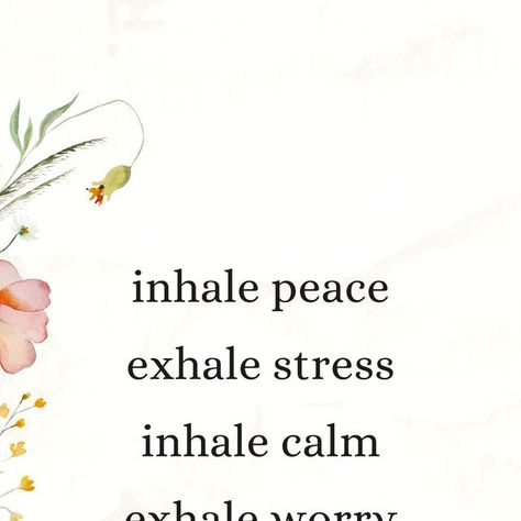 Mary Davis on Instagram: "Today is our day to let go of stress in favor of peace. 💜🩵🩷

Find some easy ways to step away and center your soul.

Even a few minutes of focused breathing can bring big calm.

Try it with these simple words a few times today - breathing as you go:

Inhale peace. Exhale stress.

Inhale calm. Exhale worry.

Repeat. 💜🩵🩷

The big happy benefit here is that when you calm down, you connect more with the real you.

When you’re not in a spin, you are more authentic, you can feel your intuition, you can look outside yourself and be present to the blessings.

Ahh. That's much better. 🙂🩵

From Every Day Spirit: A Daybook of Wisdom, Joy and Peace. Find peace and inspiration in the beautiful new updated hardcover edition at the link in my bio here: @everydayspirit1. Calm Mantra, Calming Affirmations Peace, Inhale Peace Exhale Chaos, Inhale Exhale Sign, Inhale Confidence Exhale Doubt, Breathe Quotes, Calm Down, Simple Words, Finding Peace