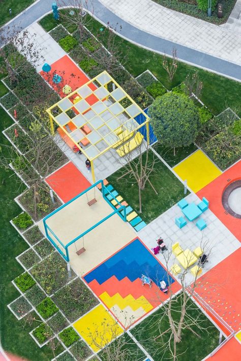 Galería de PIXELAND / 100architects - 8 Kindergarten Architecture, Playgrounds Architecture, Public Space Design, Urban Landscape Design, Space Projects, Playground Design, Landscape Architecture Design, Play Areas, Urban Furniture