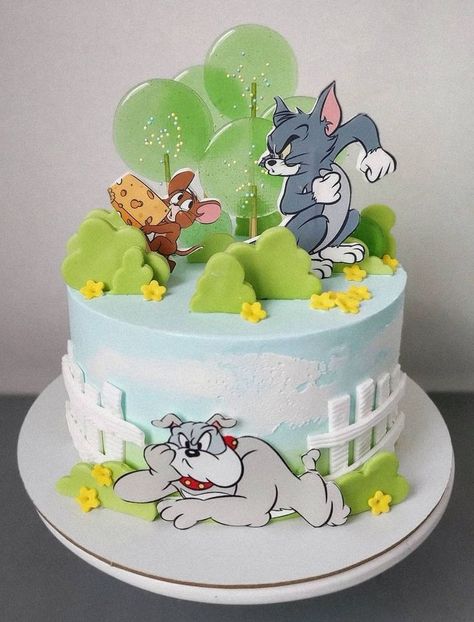 Cartoon Themed Cakes, Tom And Jerry Theme Cake, Tom And Jerry Birthday Party Decoration, Tom And Jerry Cake Designs, Tom And Jerry Cake Ideas, Tom And Jerry Birthday Cakes, Cake Designs For Kids Boys, Birthday Cake Designs For Boys, Simple Cake Designs For Boys