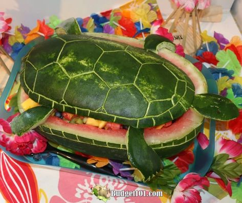 Watermelon Carving- BBQ Bash Edible Centerpieces Watermelon Turtle, Edible Centerpieces, Turtle Baby Shower, Detergent Recipe, Laundry Detergent Recipe, Watermelon Carving, Decorações Com Comidas, Sea Baby Shower, Turtle Party