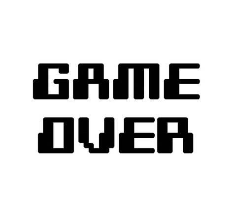 Game Over Sticker, Game Over Tattoo, Video Game Font, Gaming Stickers, Buda Wallpaper, Start Game, Gaming Quotes, Game Over, Game Font