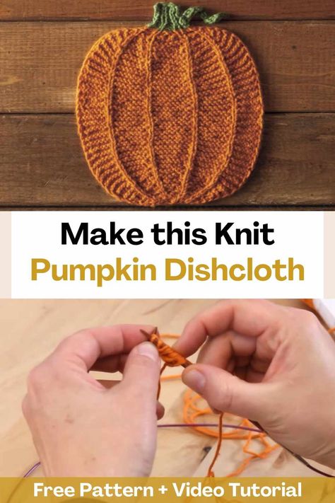 Thanks to this incredible video tutorial you can learn to knit this cute pumpkin dishcloth. The creator of this video will teach you step by step how to knit this kitchen cloth. It also shows how to work the settings, increases and decreases that give the dishcloth its unique pumpkin look. Super easy and quick to make, this adorable pumpkin is sure to get your kitchen ready for fall! This tea towel features garter stitch with jersey "outlines" to create a reversible knitting that gives the... Pumpkin Dishcloth Pattern, Easy Knit Dishcloth Pattern Free, Pumpkin Dishcloth, Craft Sayings, Diy Crochet Cardigan, Knitted Dishcloth Patterns Free, Halloween Knitting, Fall Knitting Patterns, Knit Dishcloth Pattern