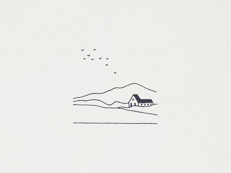 Tiny Landscape Tattoo, Hill Tattoo Simple, Fineline Landscape Tattoo, Landscape Tattoo Minimalist, Landscape Line Tattoo, Landscape Outline Drawing, Line Landscape Tattoo, Minimalist Landscape Tattoo, Simple Landscape Tattoo