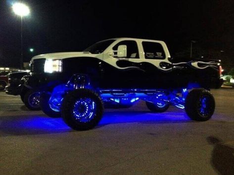 Jacked Up Trucks With Led Lights, Lifted Trucks With Led Lights, Trucks With Led Lights, Country Trucks, Led Lights For Trucks, Custom Lifted Trucks, Trucks Lifted, Nice Trucks, Trucks Lifted Diesel