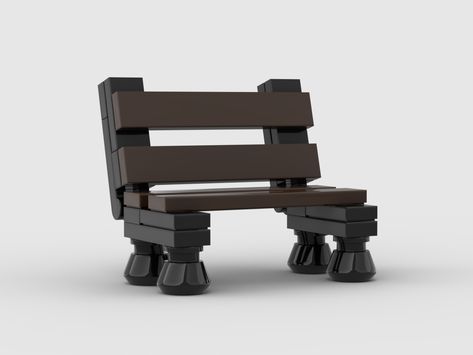 LEGO MOC Park Bench by Bricklesey | Rebrickable - Build with LEGO Lego Bench Ideas, Lego Street Ideas, Lego Bench, Lego Park Bench, Lego Gazebo, Lego Post Office Moc, Lego Park, Lego Street Lamp, Lego Craft